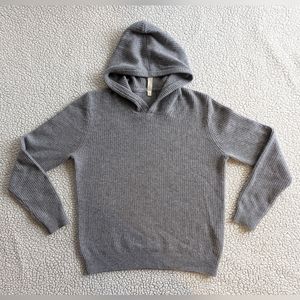 nap Loungewear 100% Cashmere Lightweight Knit Hoodie Sweater Grey Size M